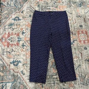 Talbots Navy polka dot cropped dress pants